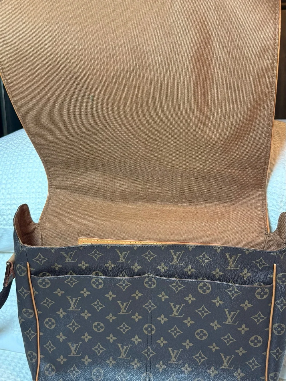 Louis Vuitton Monogram Canvas Messenger in Brown with Tan Trim